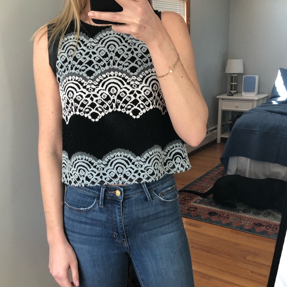 Aqua cropped tank top